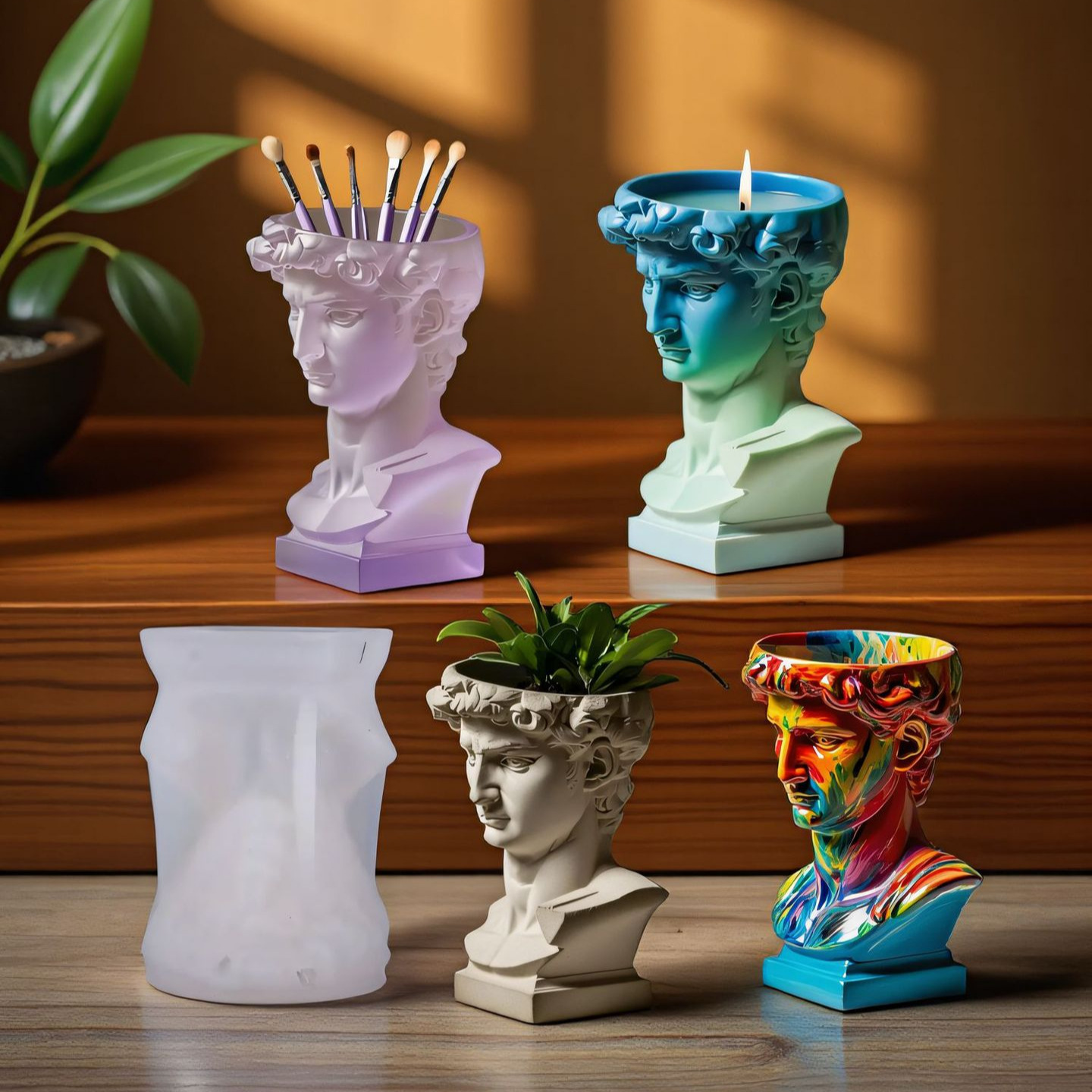 David Head Silicone Planter Mo - Succulent Set ulasan dan harga