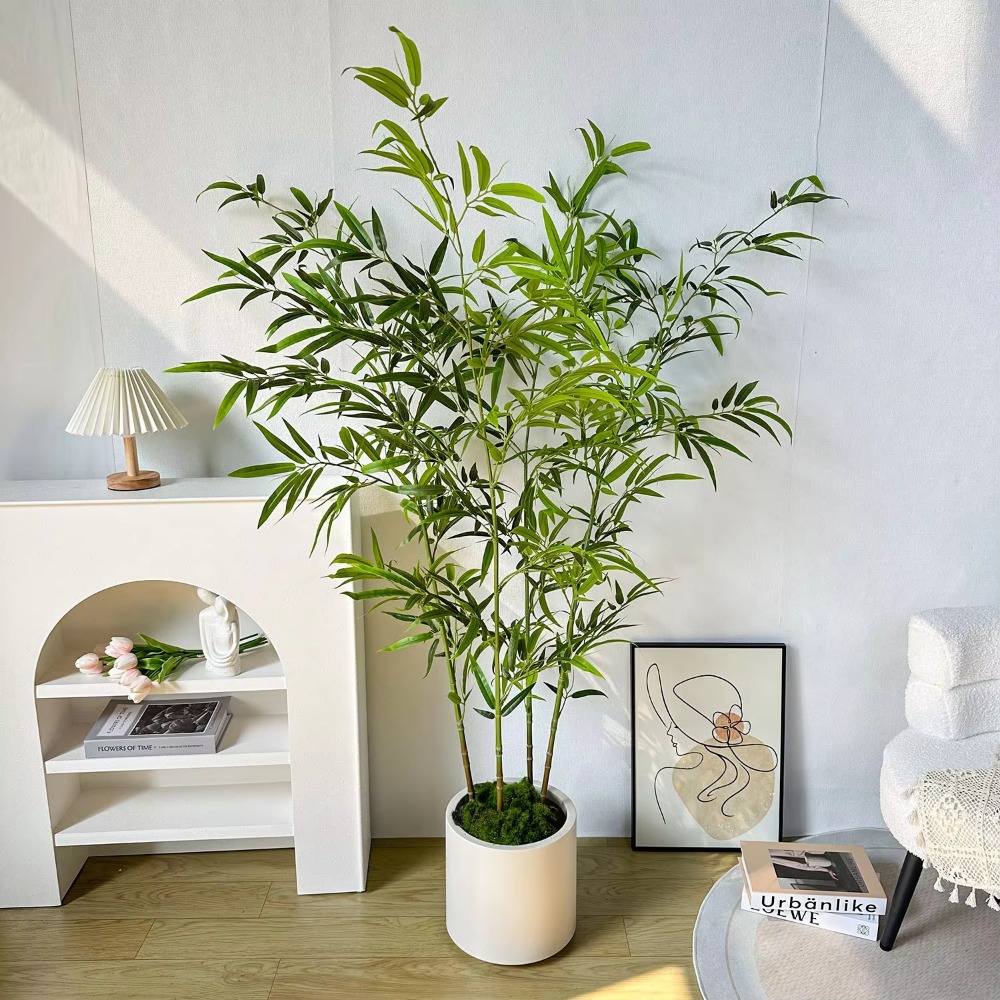 Artificial Green Bamboo PU+PVC - Snake Plant ulasan dan harga