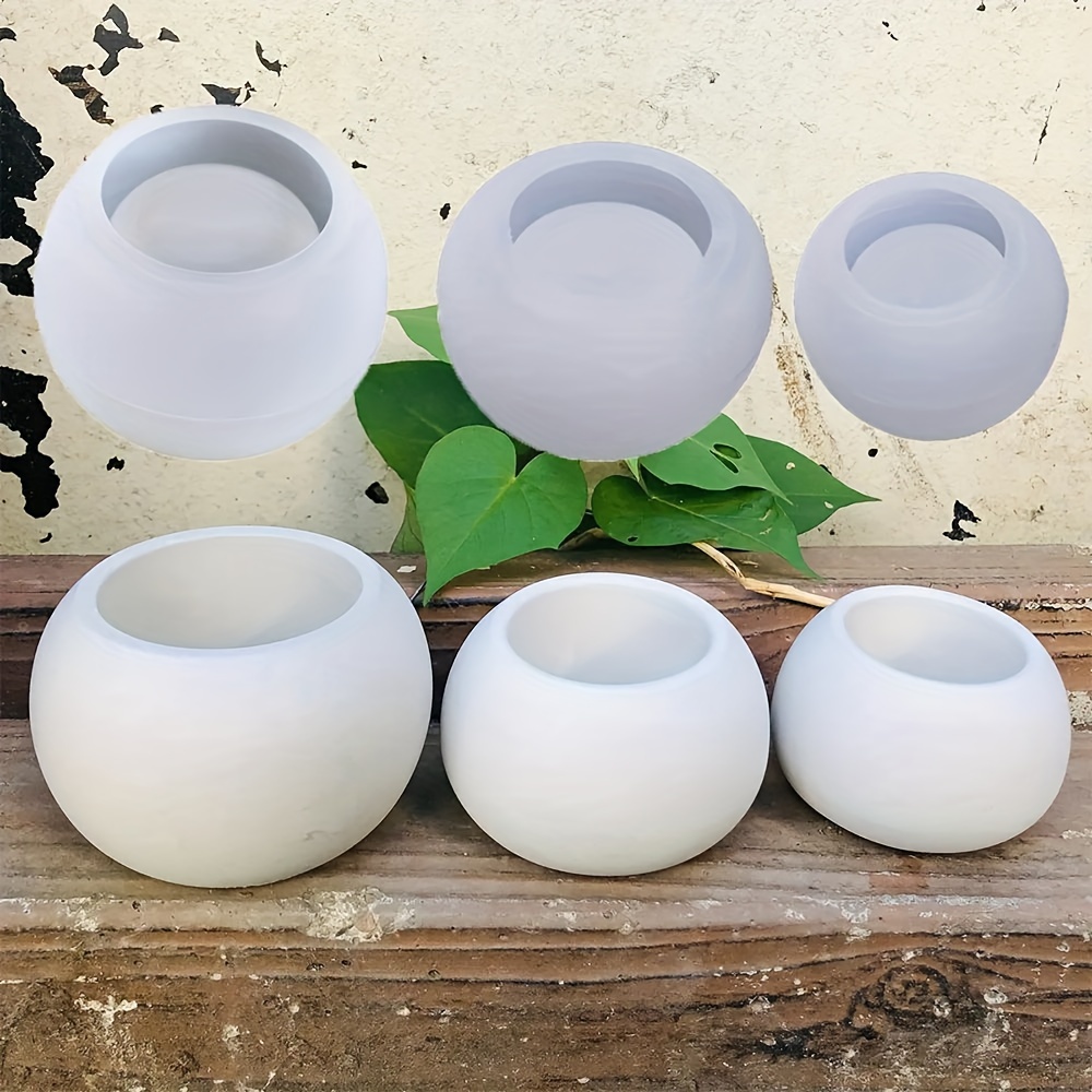 3pcs-Round Flower Pot Silicone - Succulent Set ulasan dan harga