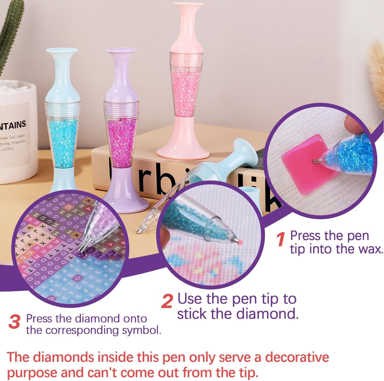 3 PCS Diamond Art Pens, Flower - Terracotta Pot ulasan dan harga