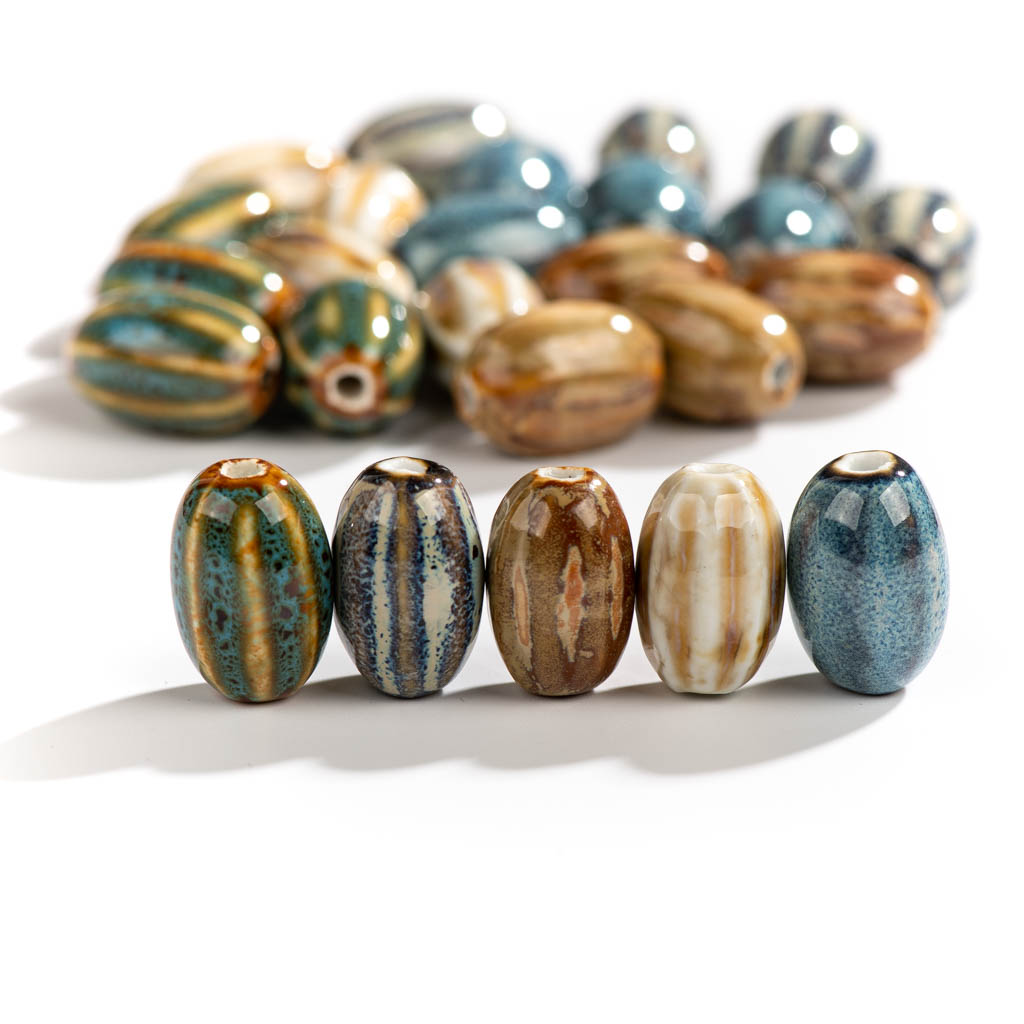 21#5pcs Retro Color Oval Shape - Snake Plant Ceramic ulasan dan harga