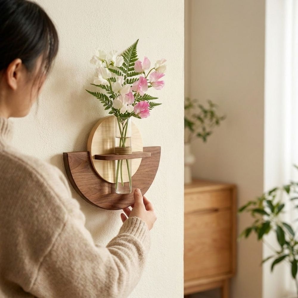 Oval Wood Wall Mount Flower Sh - Plant Support Stake ulasan dan harga
